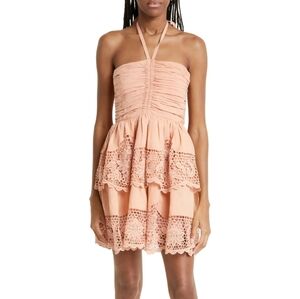 Ulla Johnson Pink Azalea Savannah Halter Mini Dress NWOT Size 6